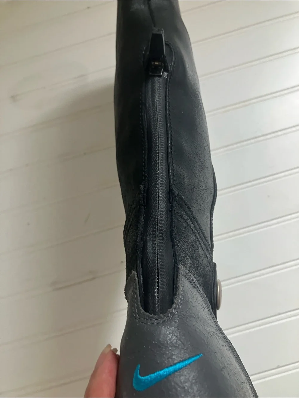 Nike Black Over-the-Knee Athletic Leather Boot